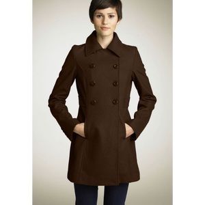 Tulle Retro Style Brown Princess Wool Coat Sz S